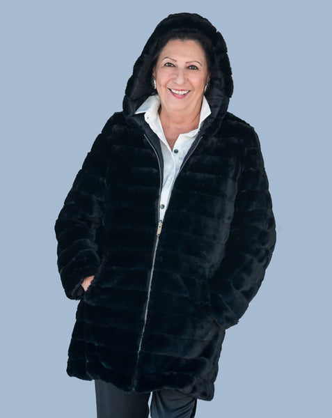 Cozy, Reversible, Synthetic, Italian Fur coat
