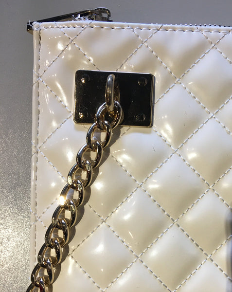 Quilted White Clutch