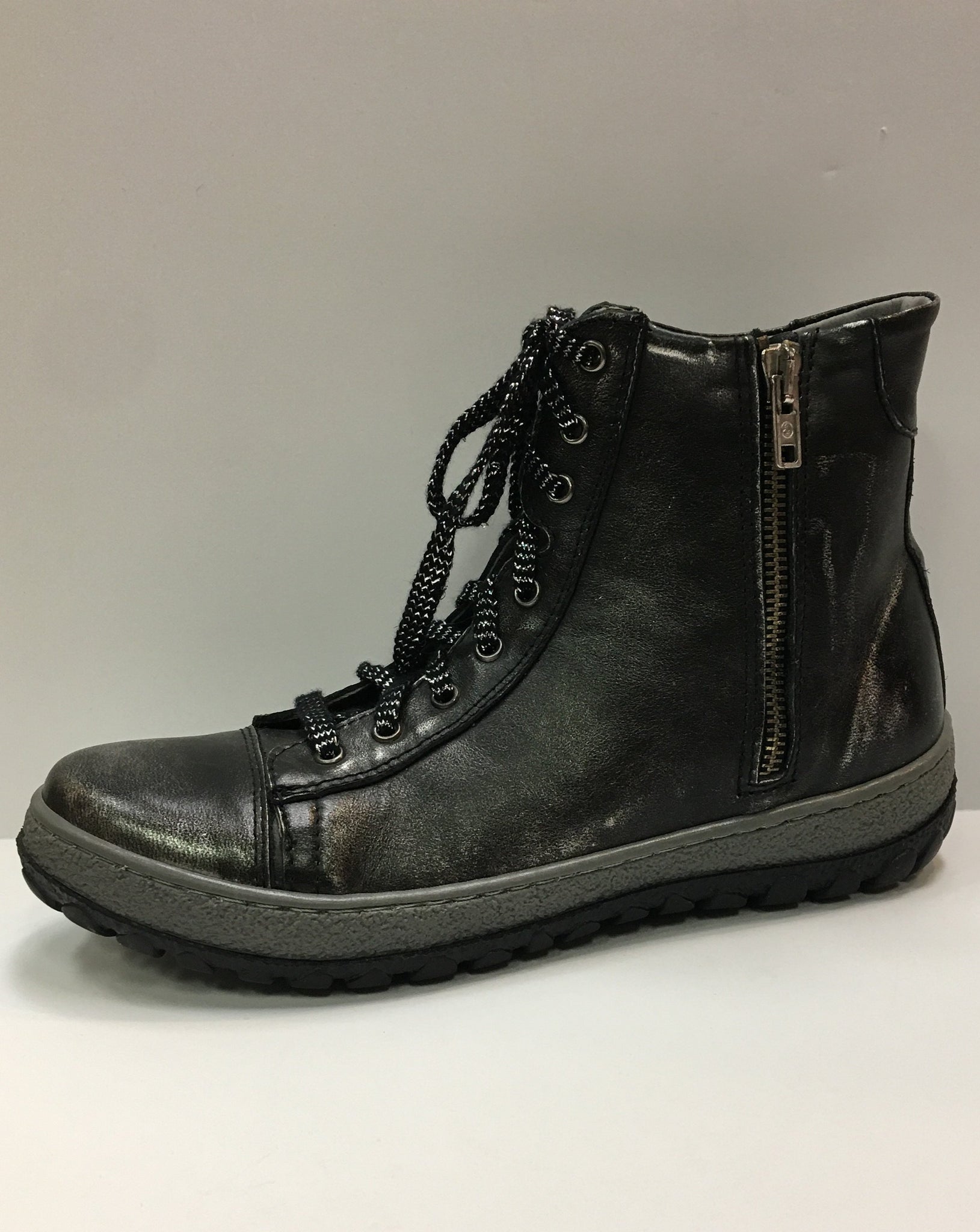 Silver Toned, Metallic Boot