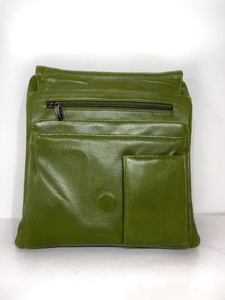 Cross body Leather bag (Green/Red/Black/Mustard)