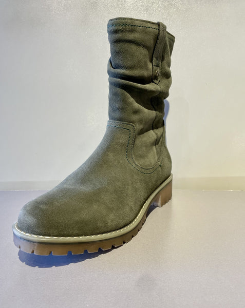 Suede, Sage Green, Low Top Boot