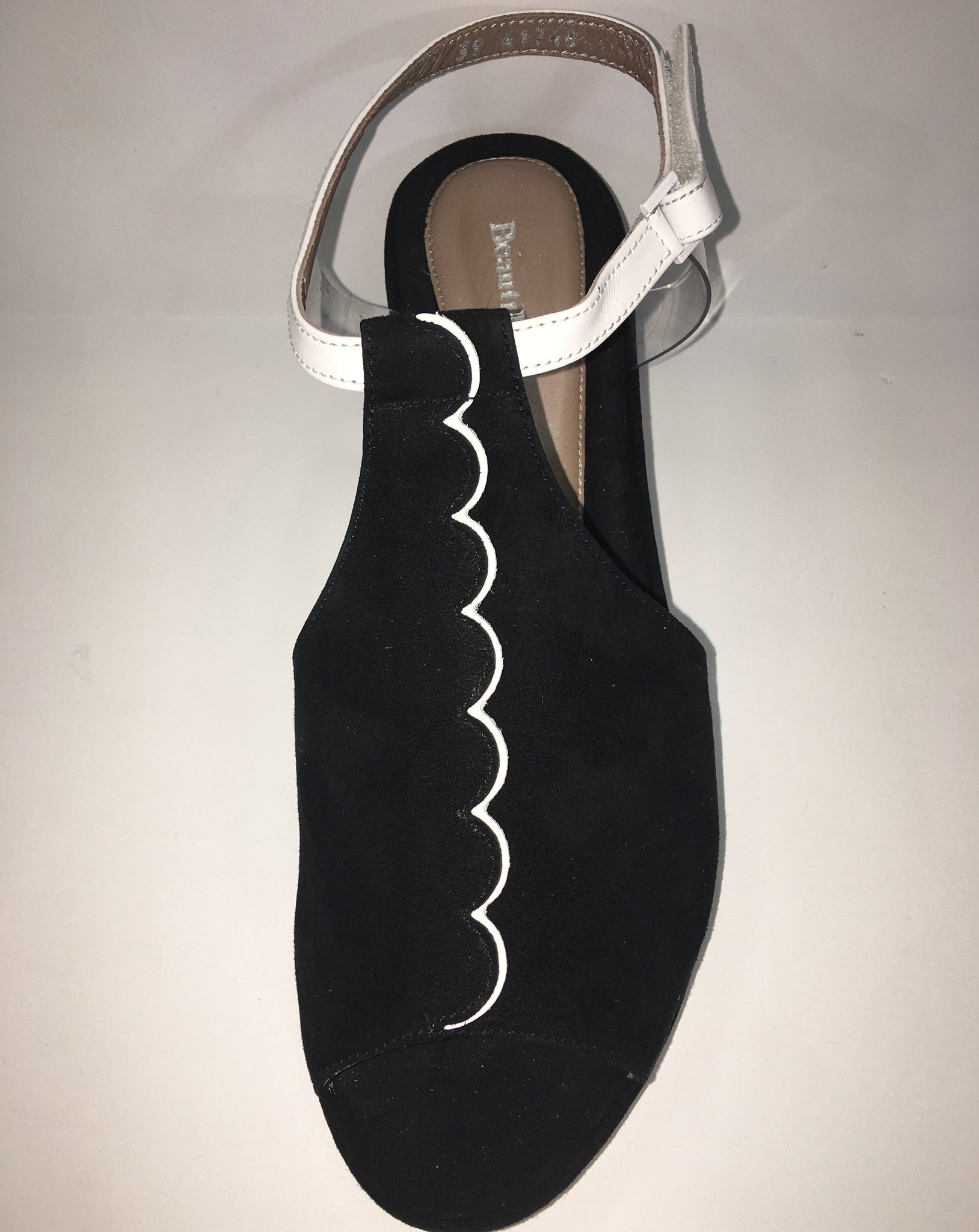 Black and White, Suede Sandal