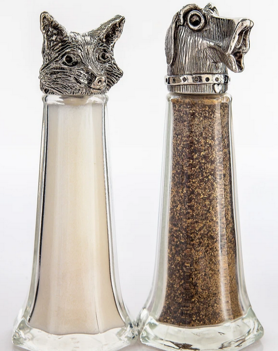 "Fox and Hound" Handmade Salt and Pepper Shakers
