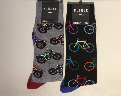 K.Bell Men's Socks, Bike Themed