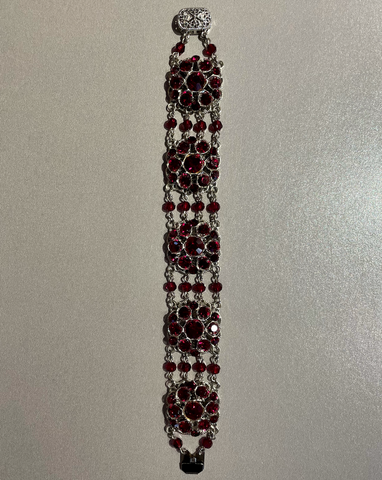Yolanta Collection, Red Rosettes, Swarovsky Crystal Bracelet
