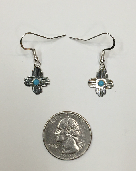 Sterling Silver Zia Earrings, Small Size